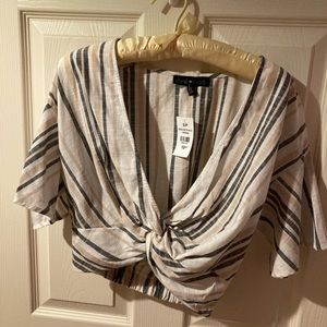 New with Tags! Cute Shirt Tied at Waist, 100% Cotton by Derek Heart